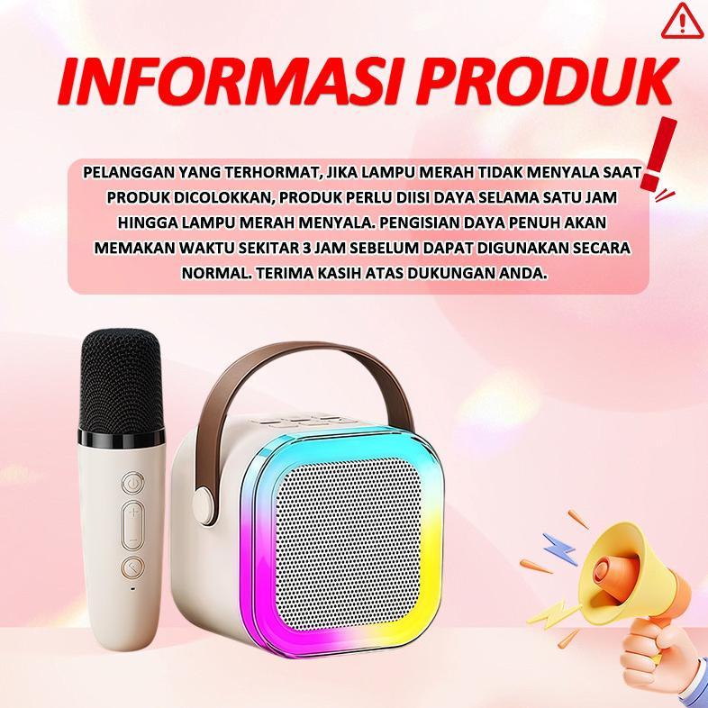 hot deals mini karoke speaker bluetooth 2 mic / mini karoke speaker bluetooth portabel penuh bass / 