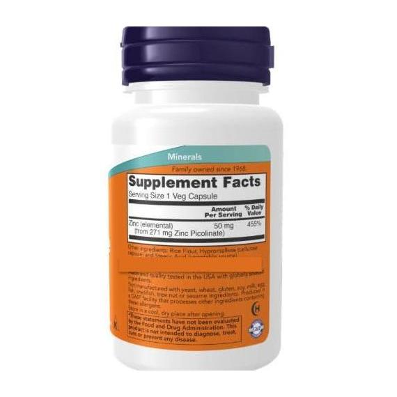 Lansungkirim- Now Zinc 50Mg 270Mg Zinc Picolinate