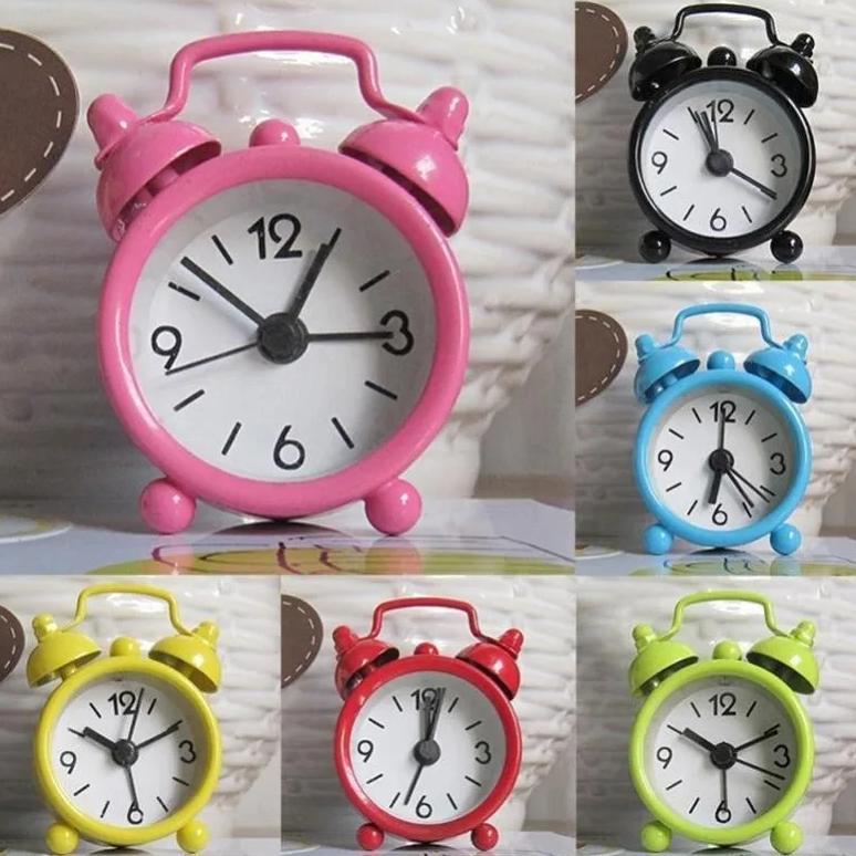 Portable Mini Alarm Clock Retro Double Bell Desk Table Clock Durable Quartz Clock Home Decoration Ta