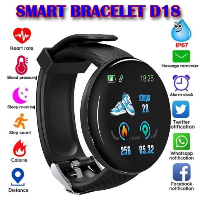BIG PROMO SMARTWATCH D18 JAM TANGAN SMARTBAND D18 WATERPROOF SMART WATCH