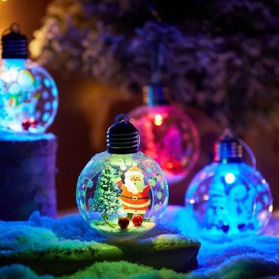 rajima_seller - lampu led bola natal 8cm hiasan pohon natal gantungan bola natal