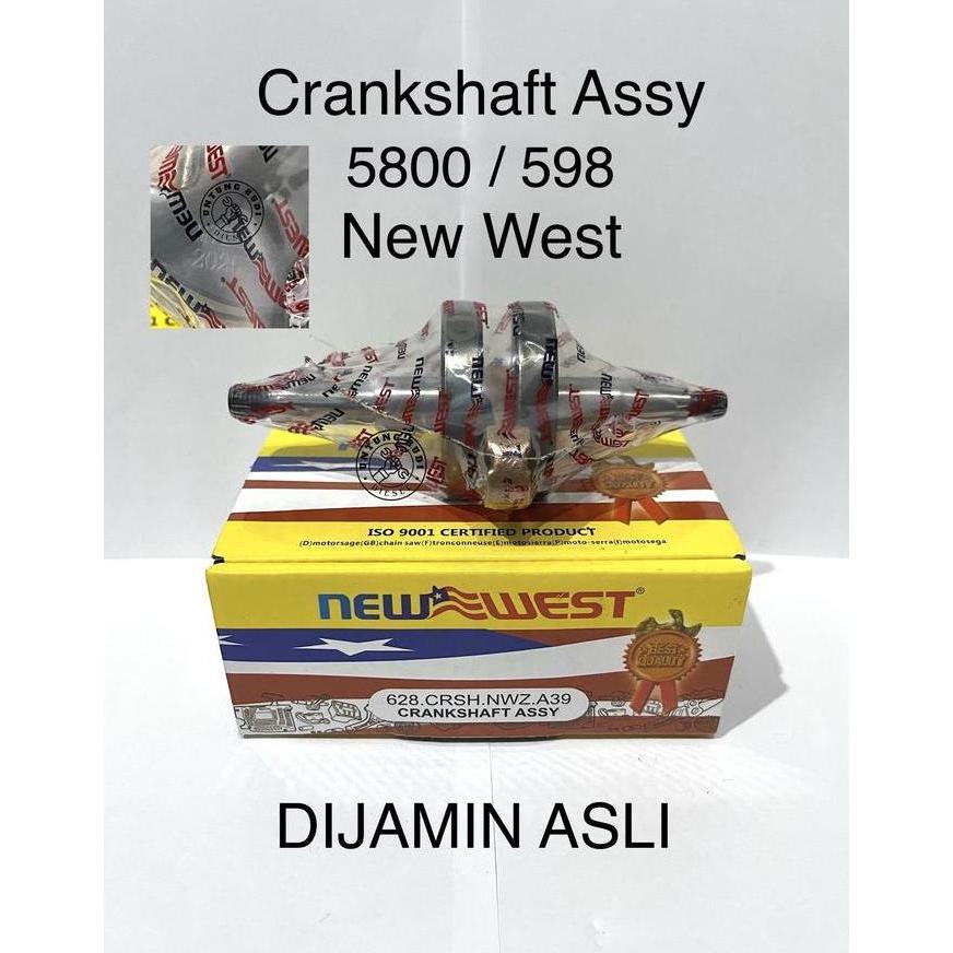 Crankshaft 5800 New West 628 598 598X As Kruk Chainsaw Gergaji Mesin Senso 20 22 24 inch
