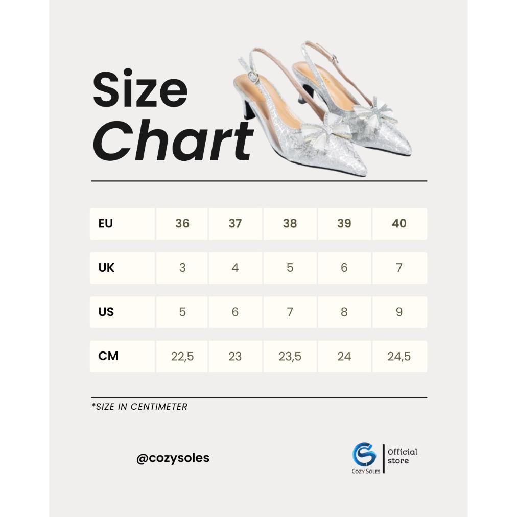 TERBARU Cozy Soles - Aurora Heels Zara 5 cm Sepatu Hak Pita Kupu2 Elegant Pesta Blink-Blink