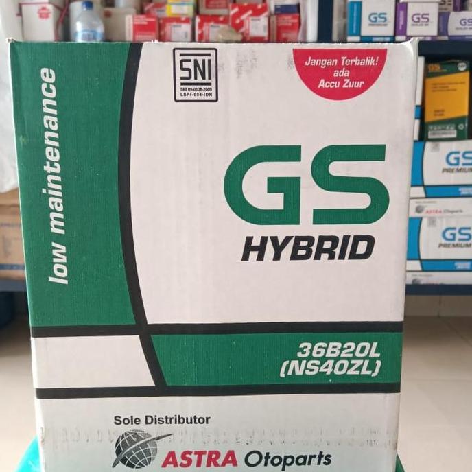 AKI BATERAI MOBIL GENSET GS ASTRA HYBRID NS40ZL/36B20L/NS 40ZL