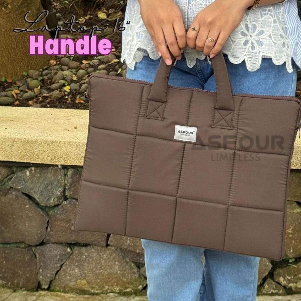 Cuci Gudang Handle Laptop Bag | Tas Laptop Premium Puffer Terbaru 16 Inch Tas Laptop Sleeve Handle J