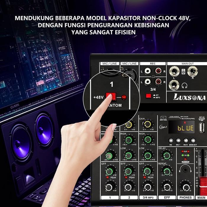 LUXSONA MIXER 4 CHANNEL/MIXER AUDIO/99DSP 4 CHANNEL MIXER MINI /AMPLIFIER BLUETOOTH MINI PROFESIONAL