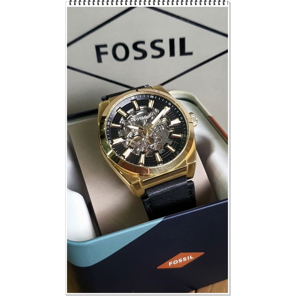 Fossil Everett men's skeleton automatic watch ME3208