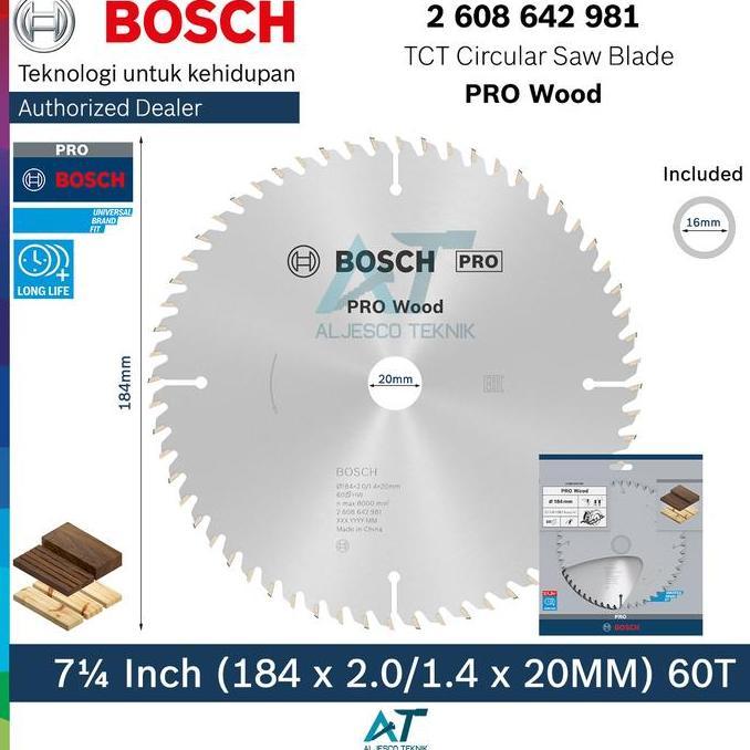 Bosch Mata Gergaji Kayu 7 Inch 60T Circular Saw Blade