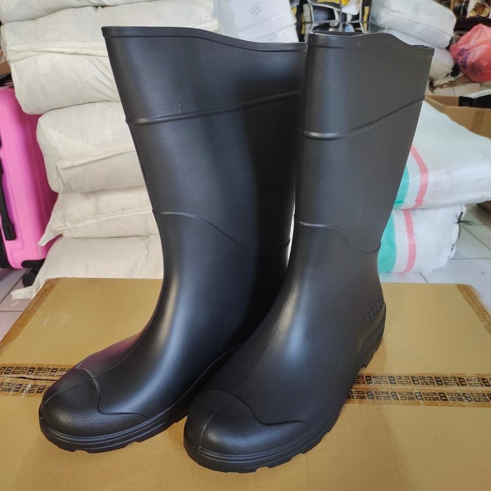 Sepatu Boots Hujan merk BRUCE BOOTS untuk Pria Wanita bahan Karet Anti Air Anti Slip Super Ringan