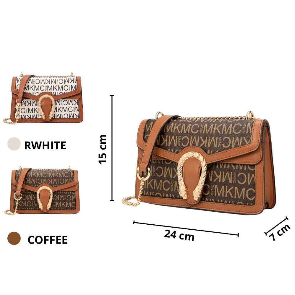 MKMC Tas Selempang Wanita Bahu Shoulder Bag Magnet Medium Crossbody Bag Kulit Wanita Kekinian Tas Sl