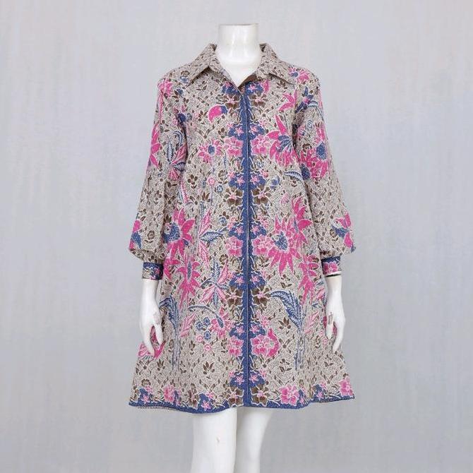 MURAH LEBAY Tunik Wanita Batik Widuri New Bestari Berkerah Formal Katun MURAH LEBAY