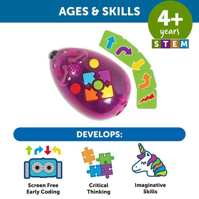 Learning Resources Rechargeable Code & Go Mouse, Robot Mouse Coding Rechargeable Untuk Belajar Seque