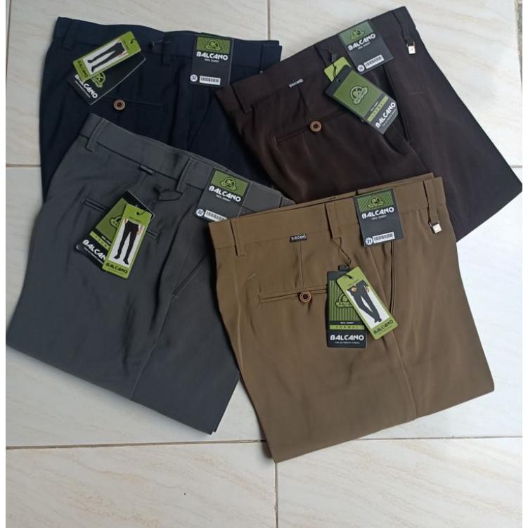 Official Balcano Celana Bahan Pria Standar Tebal Original