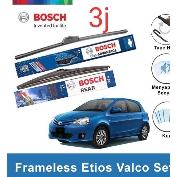 Wifer Bosch Original Etios Valco Depan Belakang /Karet Wiper Frameless