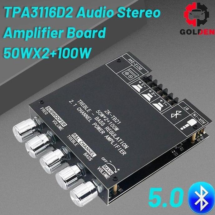 Sale (Dikirim Dari Jakarta) Zk-Tb21 Tpa3116D2 Bluetooth 5.0 Penguat Subwoofer Papan 50Wx2 + 100W 2.1