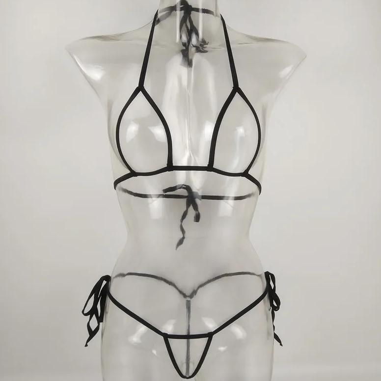 TERLARIS SET G STRING  DAN BRA BERTALI TRANSPARAN SG035