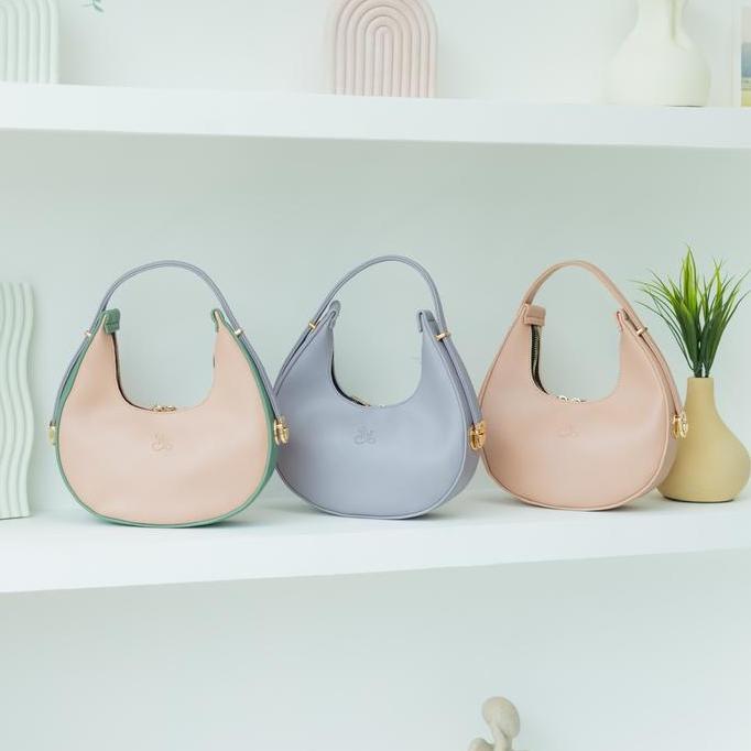 NEW MOONA SHOULDER BAG / HAND BAG WANITA KULIT PU POLOS ORI