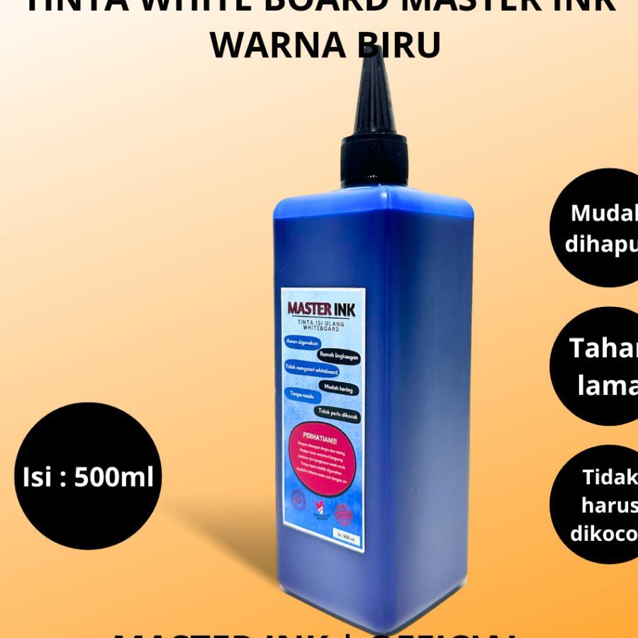 Tinta Spidol Whiteboard Master Ink Tinta Isi Ulang Spidol Master Ink Biru 500Ml