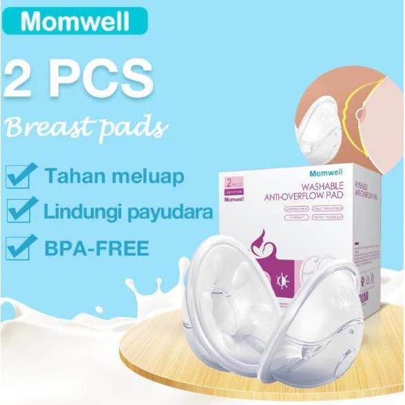 Momwell AOP01 Penampung ASI Silicone 2Pcs - Breast Milk Collector Breast Pad Silicone BPA Free