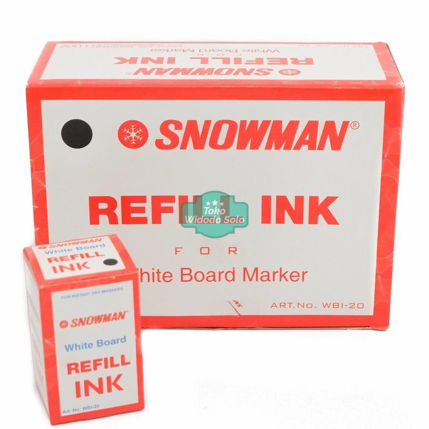 1 Lusin Tinta Spidol Whiteboard Snowman Wbi20 Hitam Merah Biru - 1 Pack Isi 12 Buah