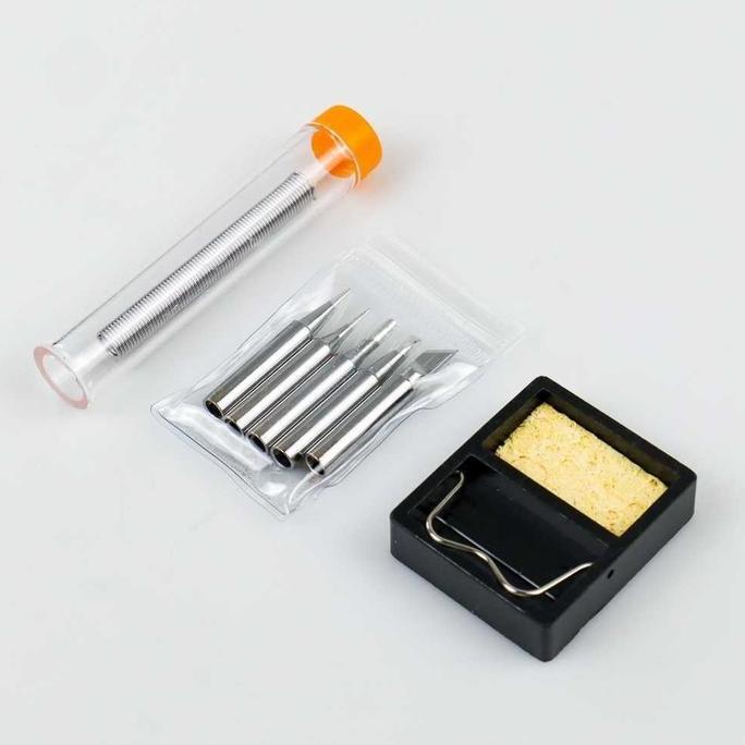 Grosir Cod Alat Solder Listrik 60 Watt 220V Dengan Tip Holder Kawat Timah Mata Solder Full Set Lengk