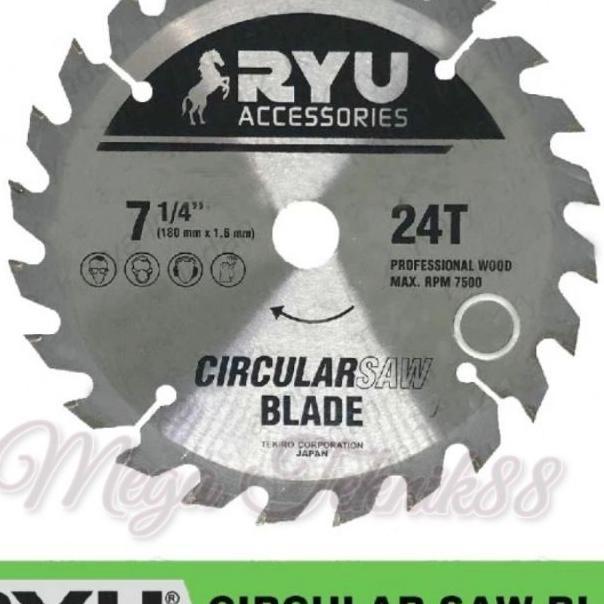 Mata Circular Saw  Ryu 7" X 24T Circular Saw Blade Mata Potong Kayu 7 "