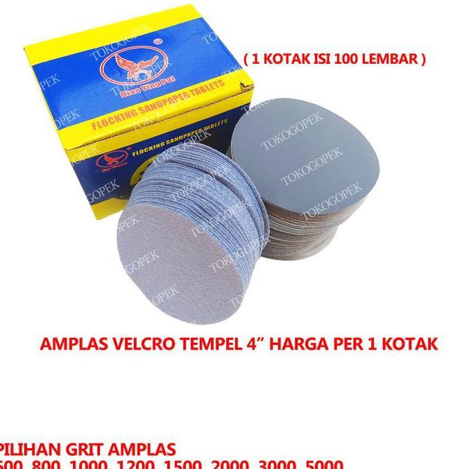 Grosir Amplas Bulat Tempel 4" Inch Grit 600 - 7000 Dll - 1 Kotak Isi 100
