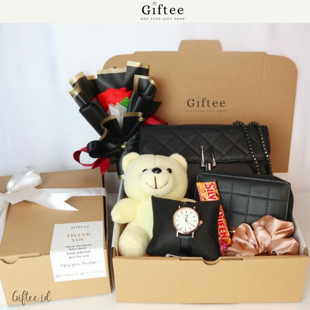 Hampers Zara Tas Wanita Premium Dompet Jam Parfum Boneka Kado Valentine Selempang Sling Bag Hadiah G