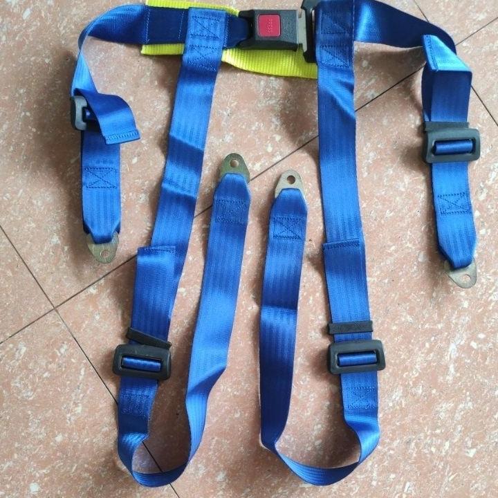 Tali Sabuk Pengaman Seatbelt Safetybelt Jok Racing Mobil Balap 4 Titik Warna Merah Biru Hitam Racing