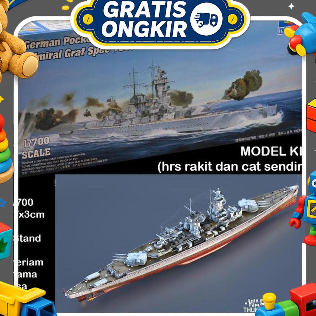 Model Kit Kapal Perang Model Kit Landing Craft Model Kit Yamato Model Kapal Induk Model Kit Bismarck