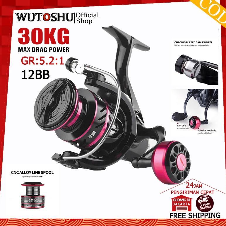 cuci gudang reel daido wutoshu reel pancing metal hb 2000 3000 4000 6000 7000 12bb max drag 30kg dai