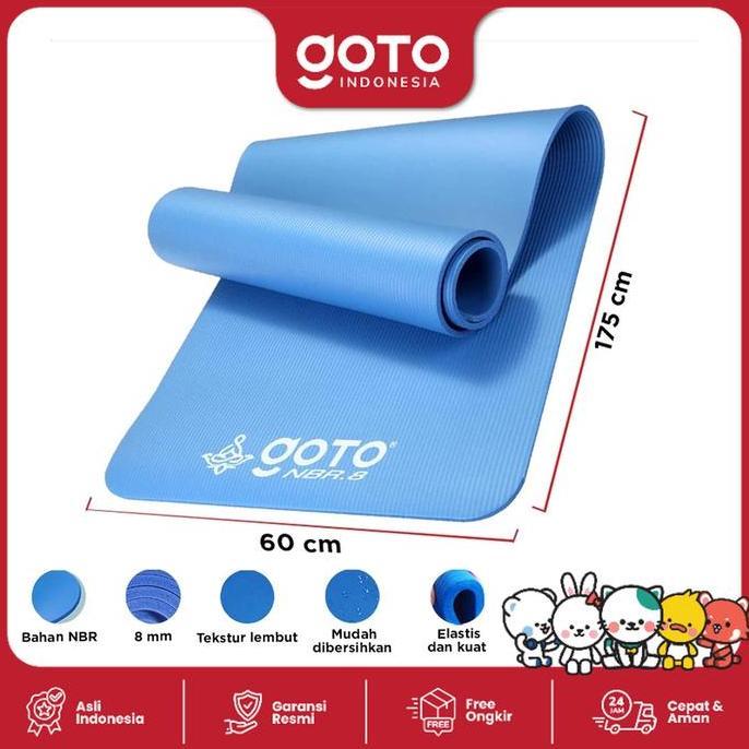 Goto NBR Yoga Mat 8mm Matras Olahraga Alas Senam Gym Tebal Anti Slip