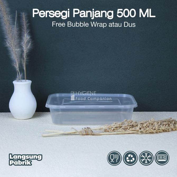 Kotak Makan Plastik 500 ML Thinwall / Mika Box / Persegi Panjang