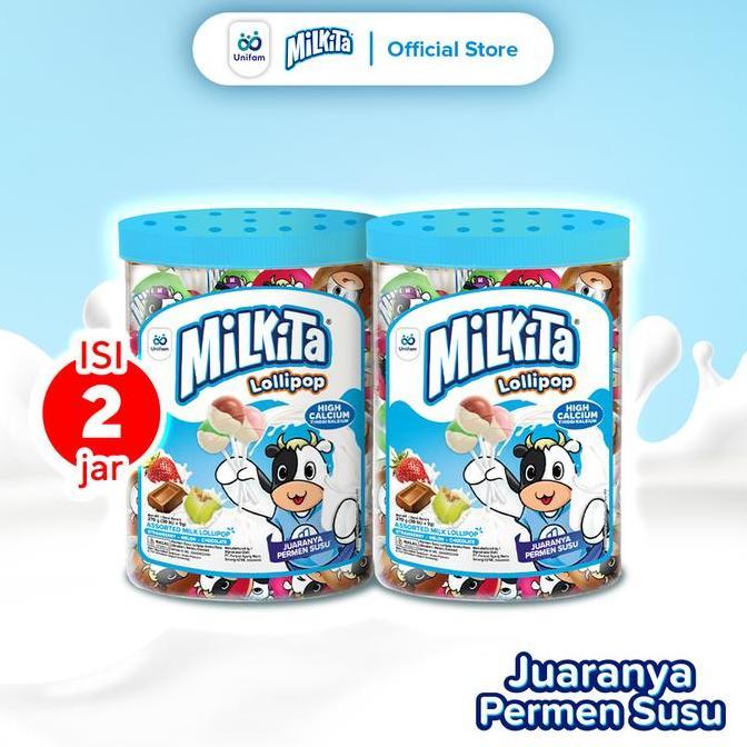 Barudatanglagi- Jar Max Milkita Permen Susu Lolipop - (1 Toples Isi 30Pcs)