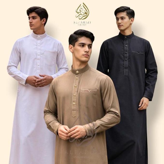 Jubah Emir Gamis Muslim Pria Panjang Dewasa Katun Maroko