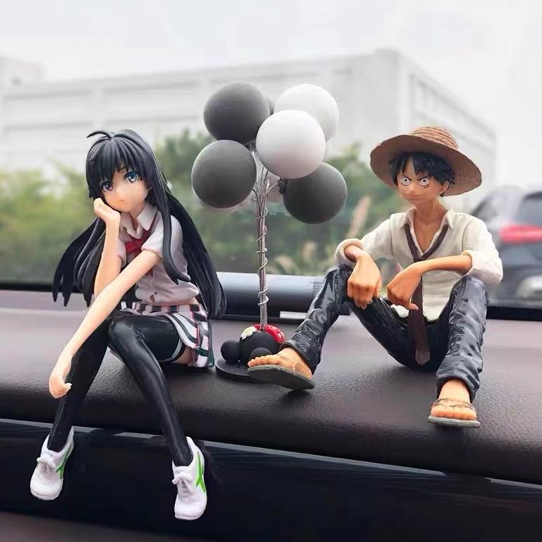 Pajangan Dashboard Mobil Luffy & Snow /Aksesoris Dashboard Mobil / Boneka Figure Toy Box Untuk Pajan