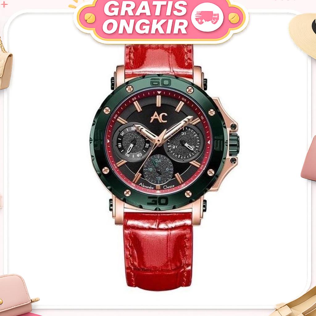 Jam Tangan Wanita Alexandre Christie Collection Ac 9205 Strap Leather Kulit Quartz Watches Simple El