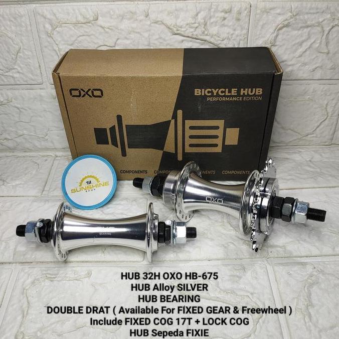 Hub BMX FIXIE 32H 36H OXO HB675 Bearing DRAT Kanan Kiri Bisa Gir Freewheel Dan Doltrap Single 1 Spee
