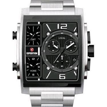 STRAP RANTAI JAM TANGAN EXPEDITION E6636 E 6636 E6639 STAINLESS BLACK STEEL