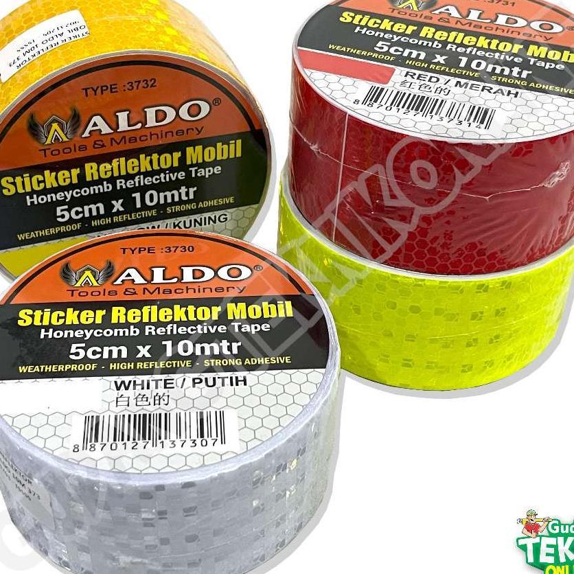 Stiker Reflektor Pemantul Cahaya 10M Aldo Putih Merah Kuning Neon / Sticker Reflector Reflective Kir