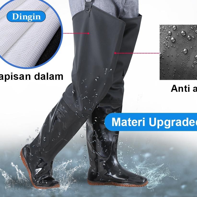 Sepatu Boots Karet Anti Keong Sawah Petani Panjang Sampai Paha Lapis Ganda Lembut