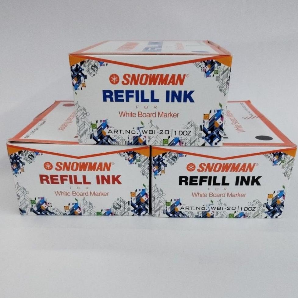 [1 Box] Refill Ink Spidol Snowman White Board || Snowman Refill Ink