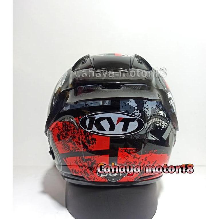 PAKET GANTENG HELM KYT GALAXY SLIDE #5 BLACK RED|KYT CUSTOM KYT GALAXI