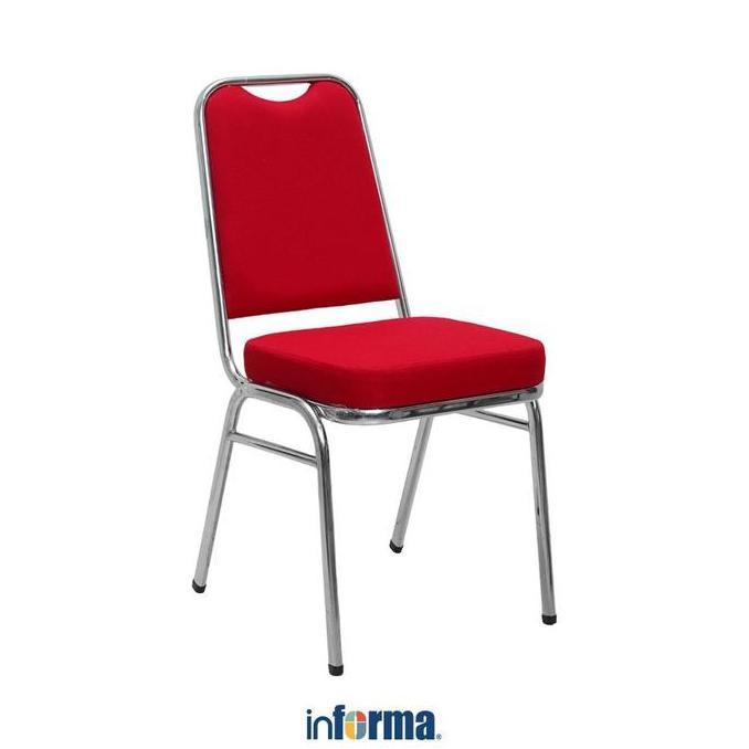 Informa Lion Kursi Banquet Fabric - Merah Kursi Pesta Kursi Susun Tempat Duduk Bangku Acara Perlengk