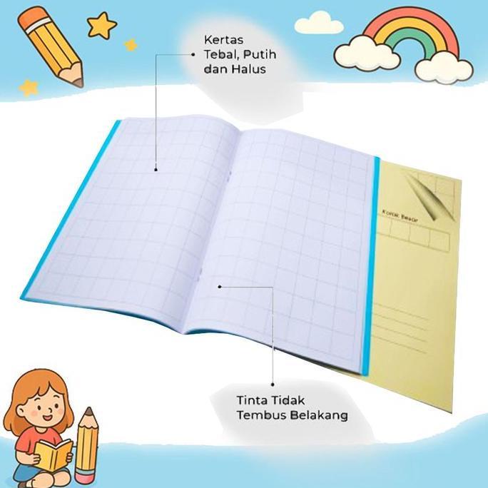 5/10/14MM Kotak]Grid Notebook Buku Tulis Kotak Murid SD Buku Catatan Sisiwa Note book Perlengkapan s