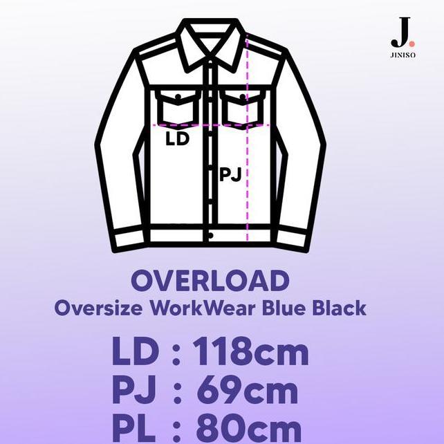 Jiniso Pria Jaket Denim Jeans Oversize Worear Blue Bla