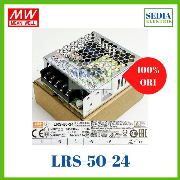 Power Supply Mean Well Lrs-50-24 Lrs 50 24 Lrs50 24 Lrs5024 Termurah