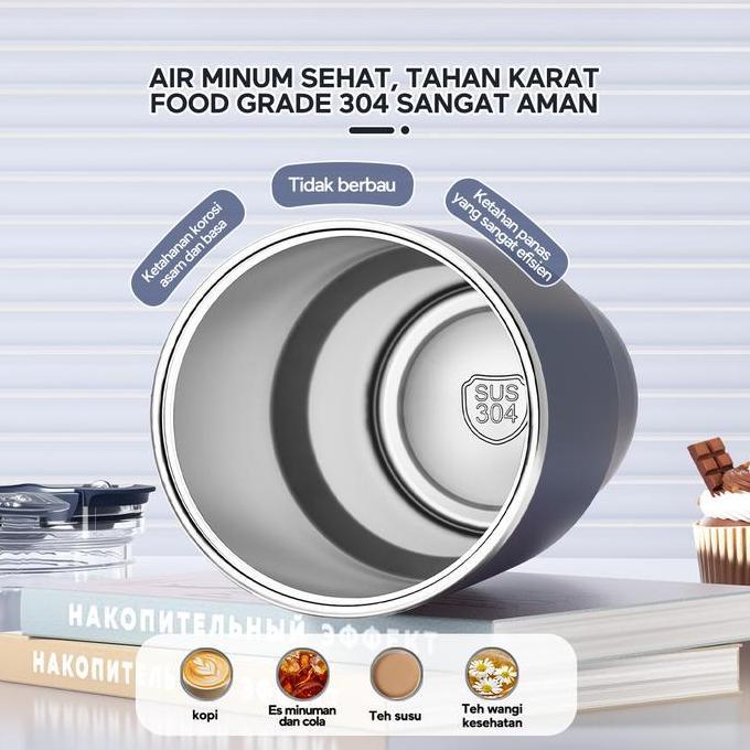 ecentio botol minum stainless steel 1200ML Termos tahan panas dingin 24 jam Kapasitas besar Outdoor 