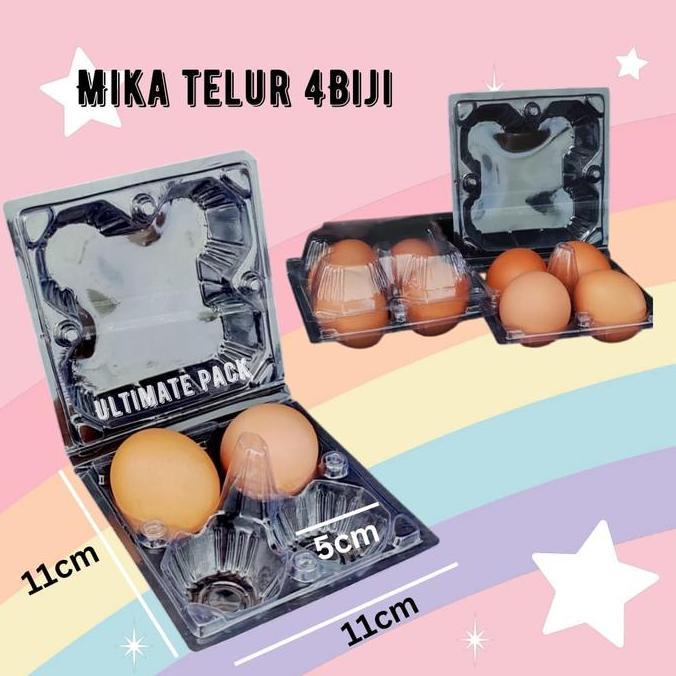 Equip- Mika Telor Isi 4 Isi 6 Isi 10 Telur Tebal (25Pcs) Mika Telur Dengan Kancing Pengunci