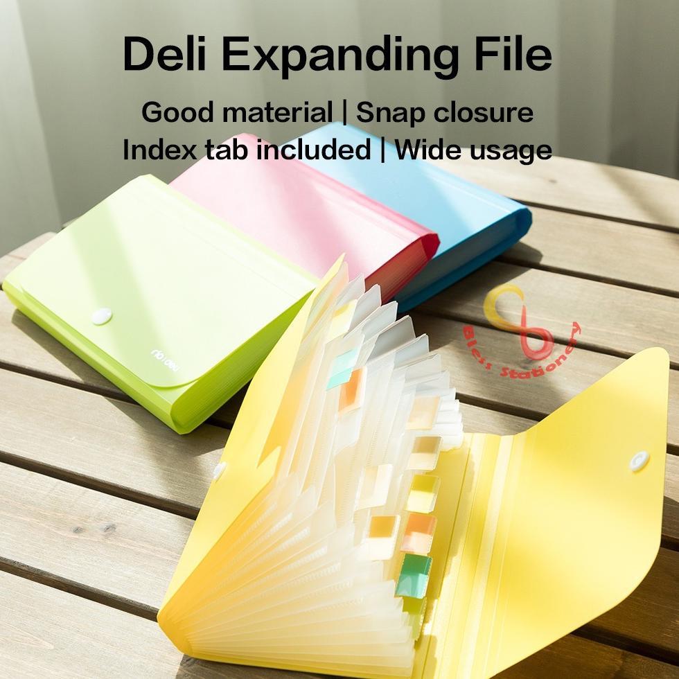 Deli Dompet plastik A6 map uang map nota map giro map harmonika Expanding File